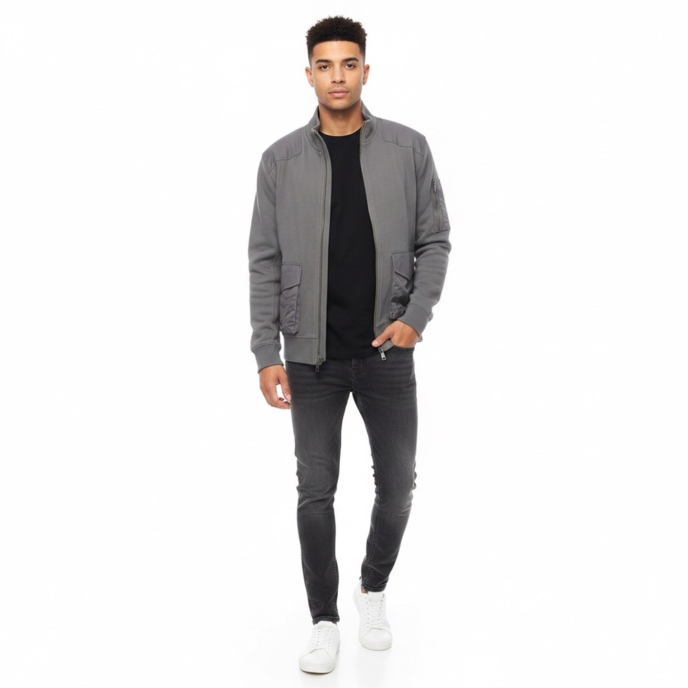 INC INTERNATIONAL CONCEPTS Mens Green Zip Up Jacket Sz L